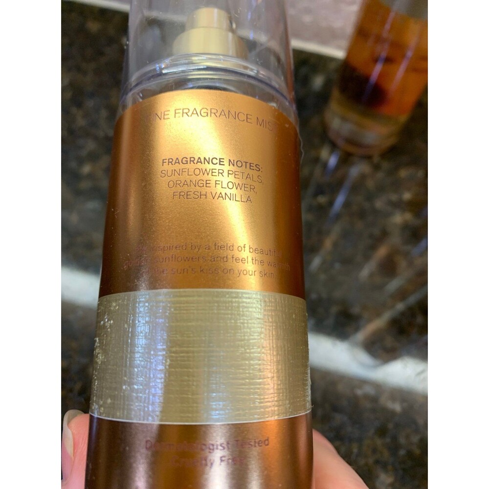 Bath & Body Works Fine Fragrance Mist Retired Golden Sunflower 8 oz NEW Set of 2 - Picture 3 of 3